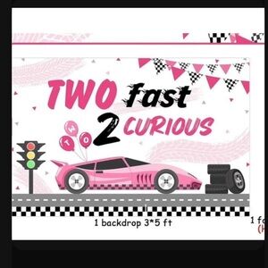 Pink Race Car Backdrop